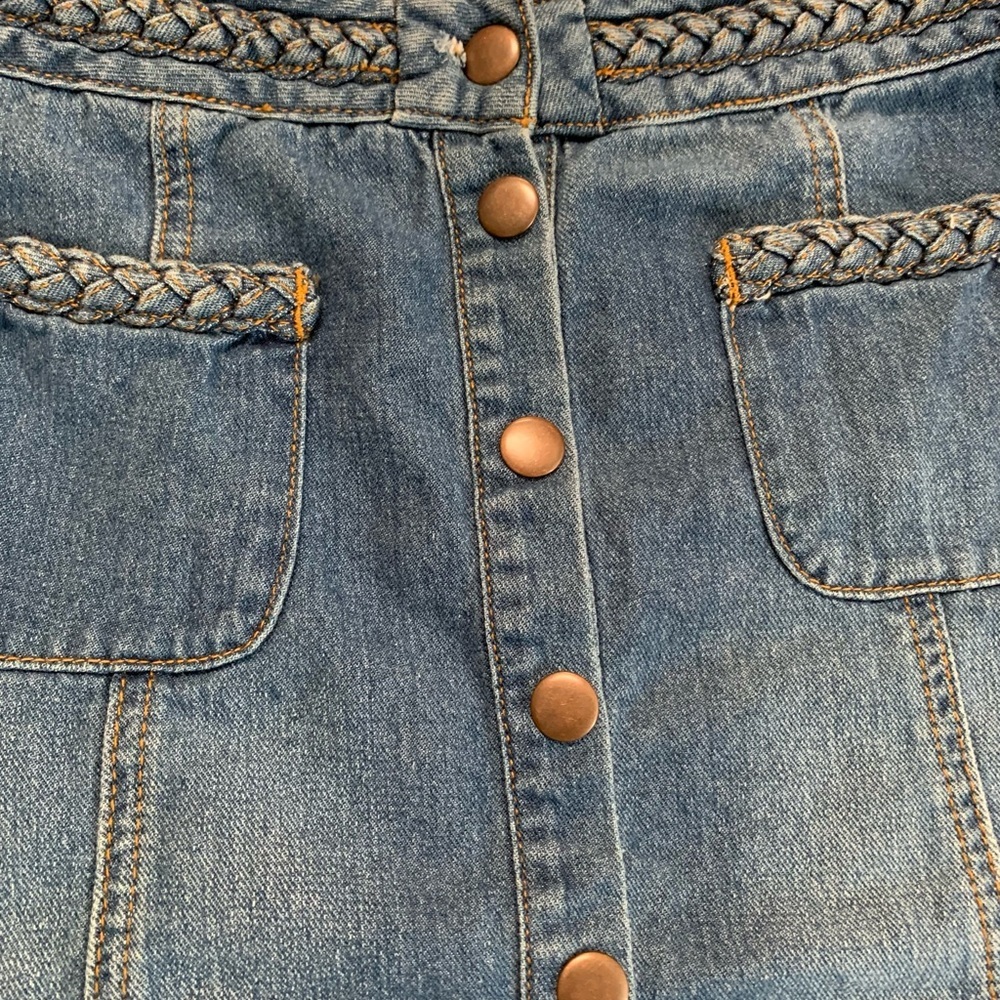 Kendall & Kylie ๐ฏ% Cotton Denim Button Down Skirt size 28 - Picture 12 of 16